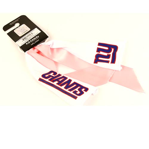 Pro-fanity New York Giants Pink/white Ribbon PonyTail Holder - New York Giants Pink/White Ribbon PonyTail Holder .com